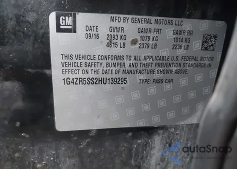 2017 Buick Lacrosse Premium from USA, damaged, VIN 1G4ZR5SS2HU139295